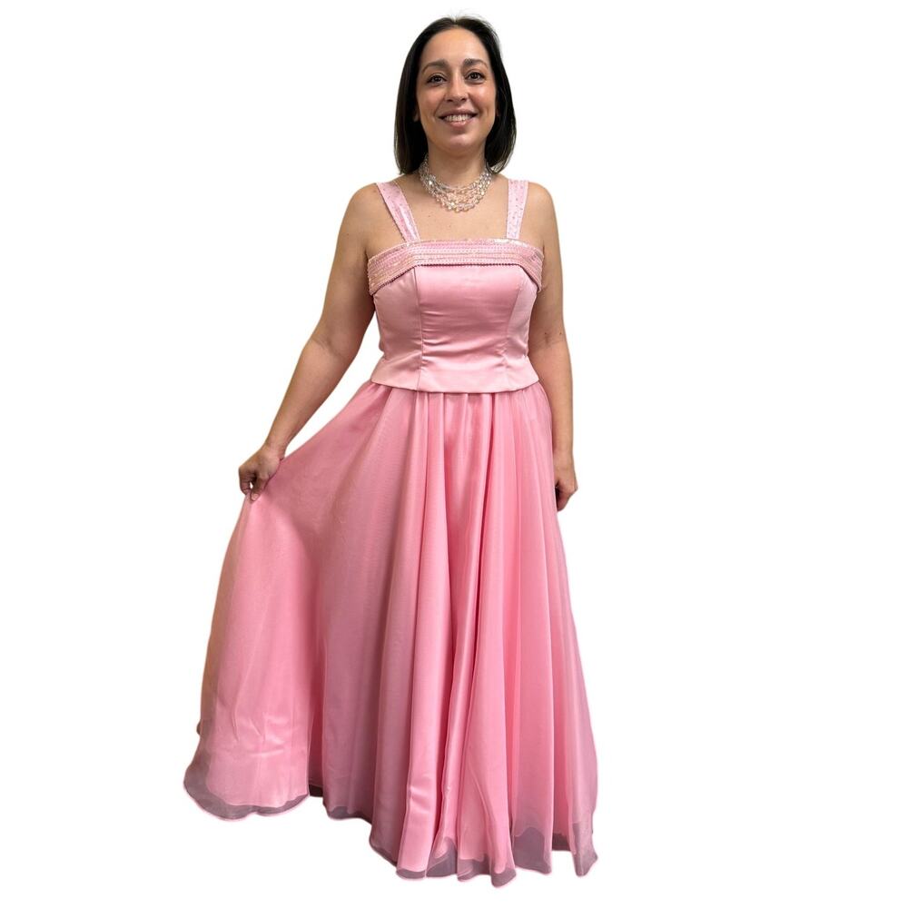 90s Y2K De Laru by Sheila Yen Bubble Gum Pink Formal Dress